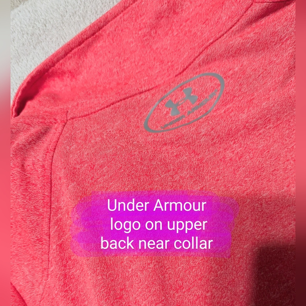 Size Sm Under Armour EUC Vibrant Peachy 1/2 Front zip long sleeve pullover - Picture 13 of 14